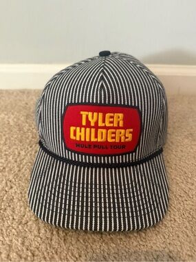 Tyler Childers Mule Pull Tour Hat Hickory Striped Train Conductor 2024 Rare